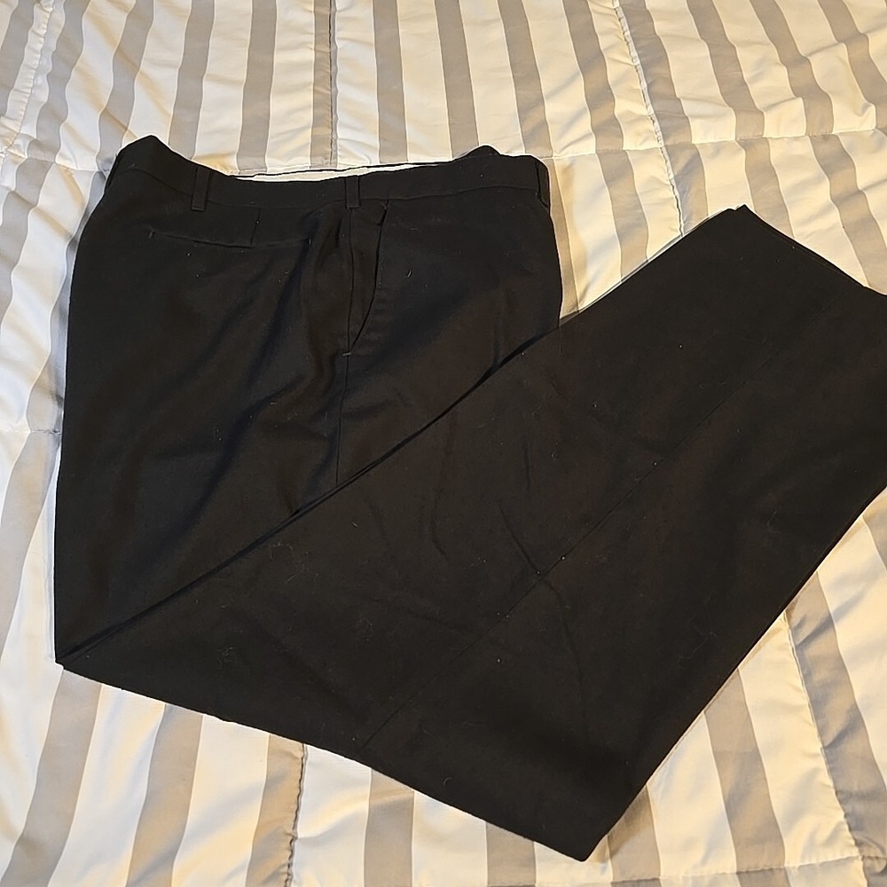 Haggar Dress Pants‎ Mens 36 X 30 Black Pleated Straight Leg Classic Preppy